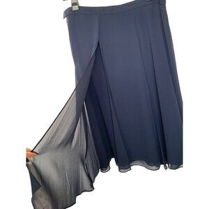 Jacques Vert skirt navy sheer panels overlay  size 10